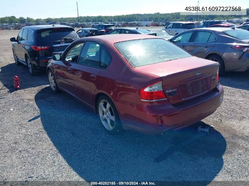 2009 Subaru Legacy 2.5I VIN: 4S3BL616097227568 Lot: 40252155