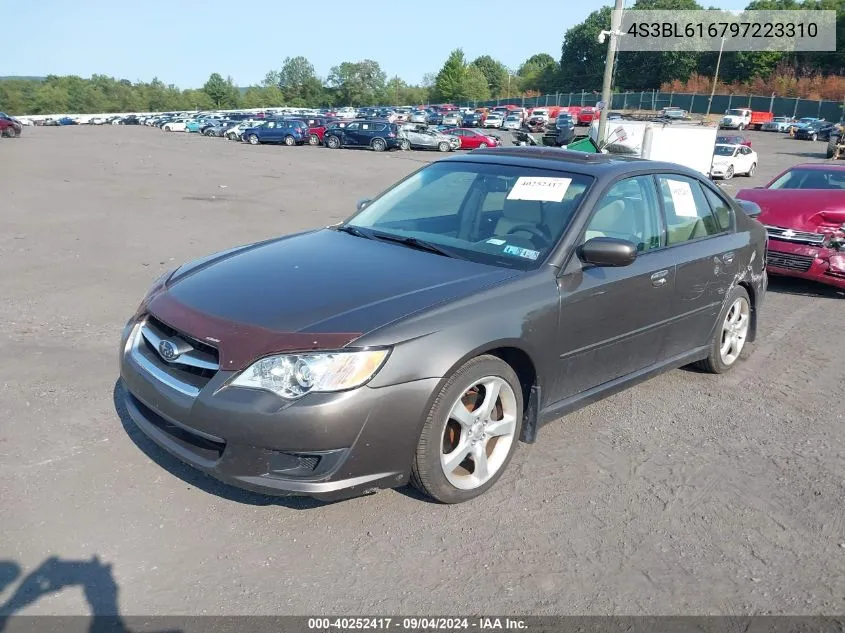 2009 Subaru Legacy 2.5I VIN: 4S3BL616797223310 Lot: 40252417