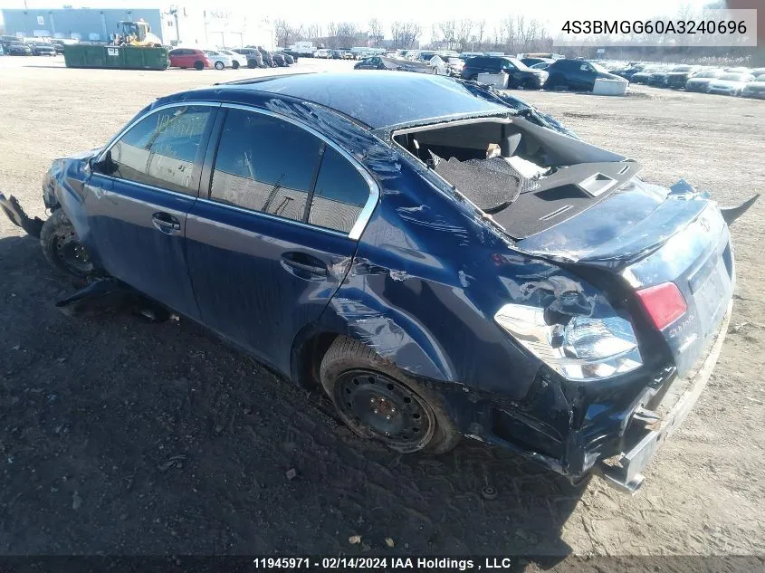 2010 Subaru Legacy 2.5I Premium VIN: 4S3BMGG60A3240696 Lot: 11945971