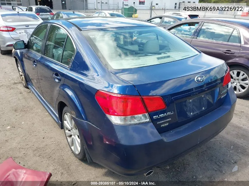 2010 Subaru Legacy 2.5I Limited VIN: 4S3BMBK69A3226922 Lot: 39385107