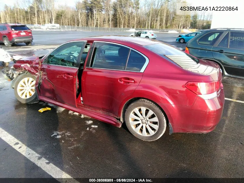 2010 Subaru Legacy 3.6R VIN: 4S3BMEA61A2220864 Lot: 39386981