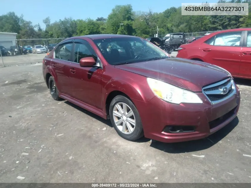 2010 Subaru Legacy 2.5I Premium VIN: 4S3BMBB64A3227301 Lot: 39489172