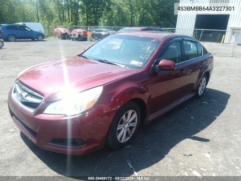 2010 Subaru Legacy 2.5I Premium VIN: 4S3BMBB64A3227301 Lot: 39489172