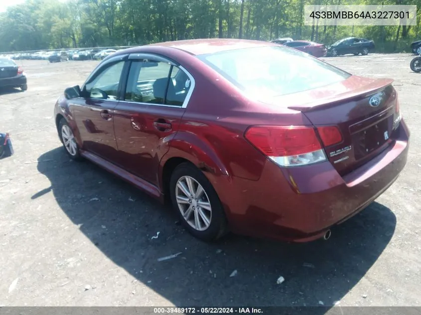 2010 Subaru Legacy 2.5I Premium VIN: 4S3BMBB64A3227301 Lot: 39489172