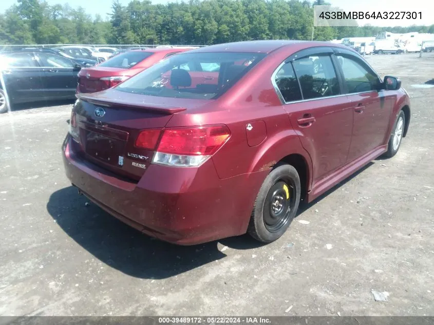 2010 Subaru Legacy 2.5I Premium VIN: 4S3BMBB64A3227301 Lot: 39489172