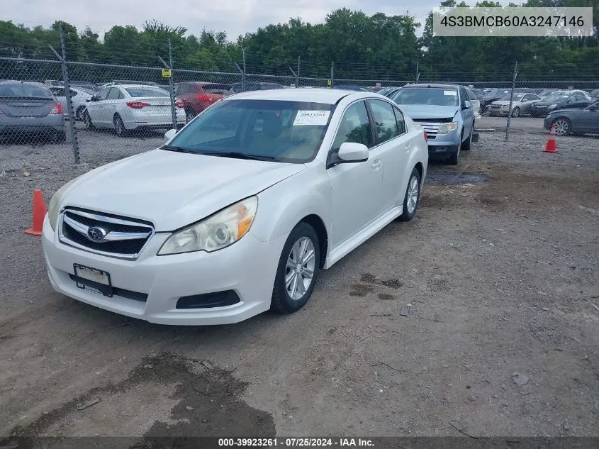 2010 Subaru Legacy 2.5I Premium VIN: 4S3BMCB60A3247146 Lot: 39923261