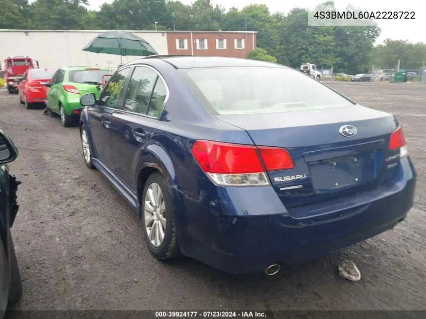 2010 Subaru Legacy 3.6R Limited VIN: 4S3BMDL60A2228722 Lot: 39924177