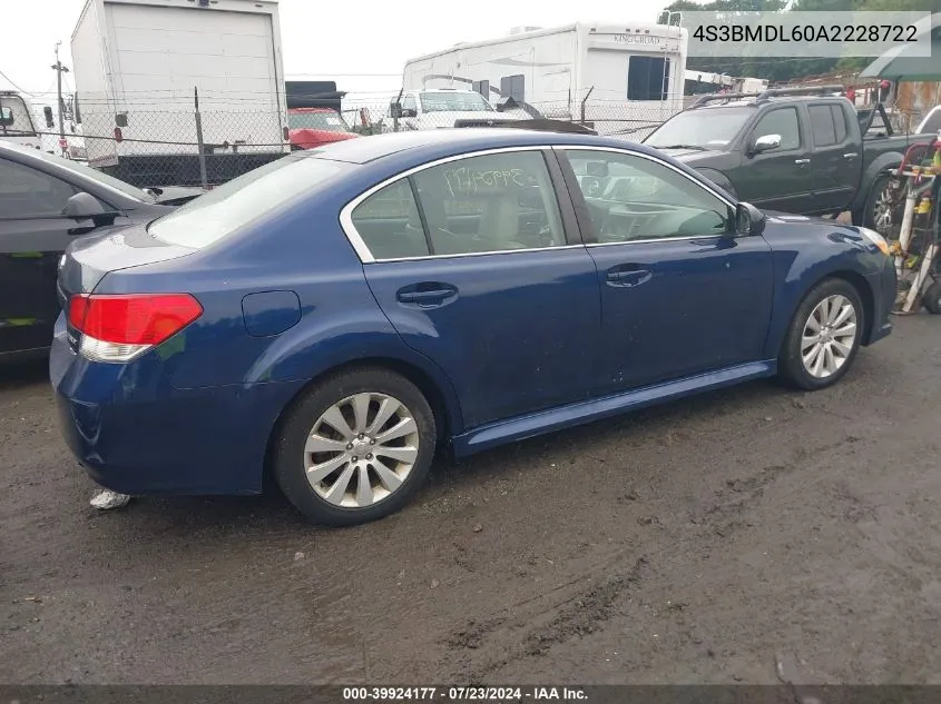 2010 Subaru Legacy 3.6R Limited VIN: 4S3BMDL60A2228722 Lot: 39924177