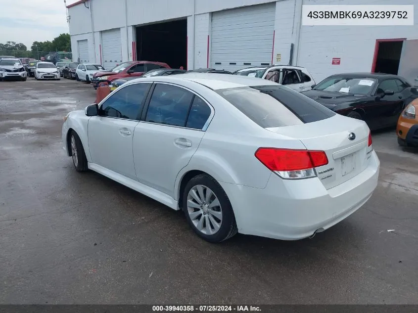 2010 Subaru Legacy 2.5I Limited VIN: 4S3BMBK69A3239752 Lot: 39940358