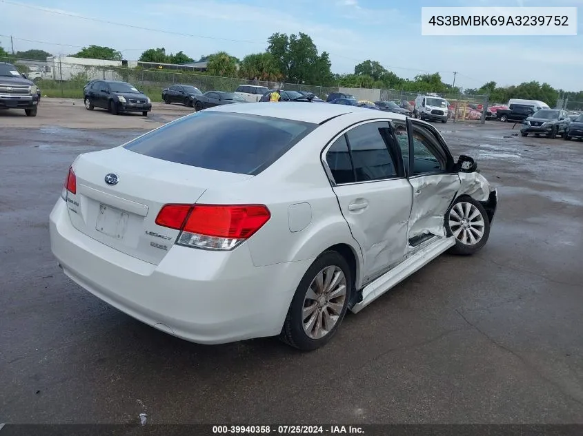 2010 Subaru Legacy 2.5I Limited VIN: 4S3BMBK69A3239752 Lot: 39940358