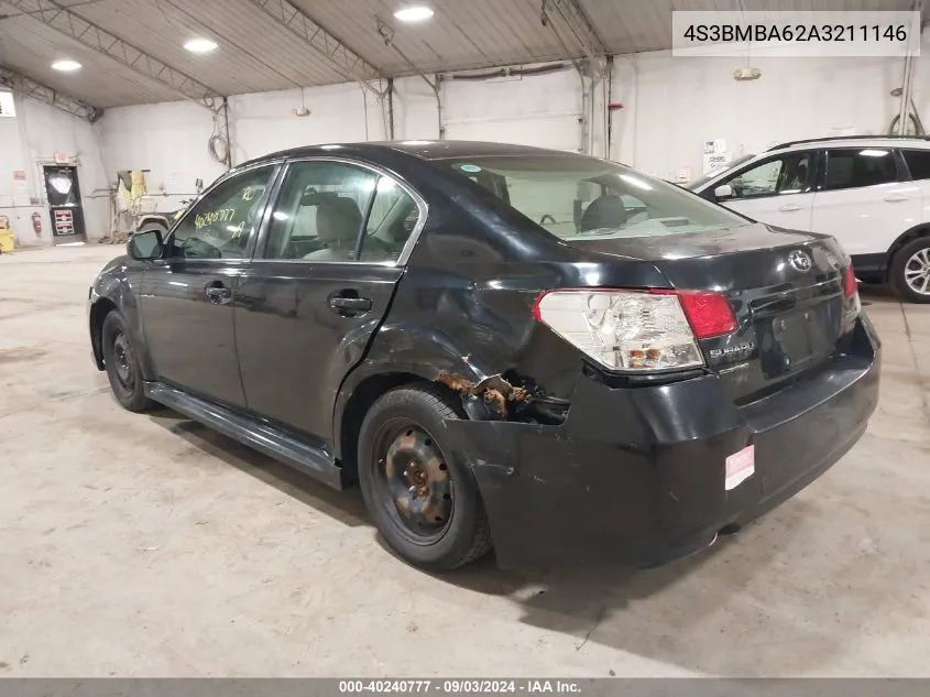 2010 Subaru Legacy 2.5I VIN: 4S3BMBA62A3211146 Lot: 40240777