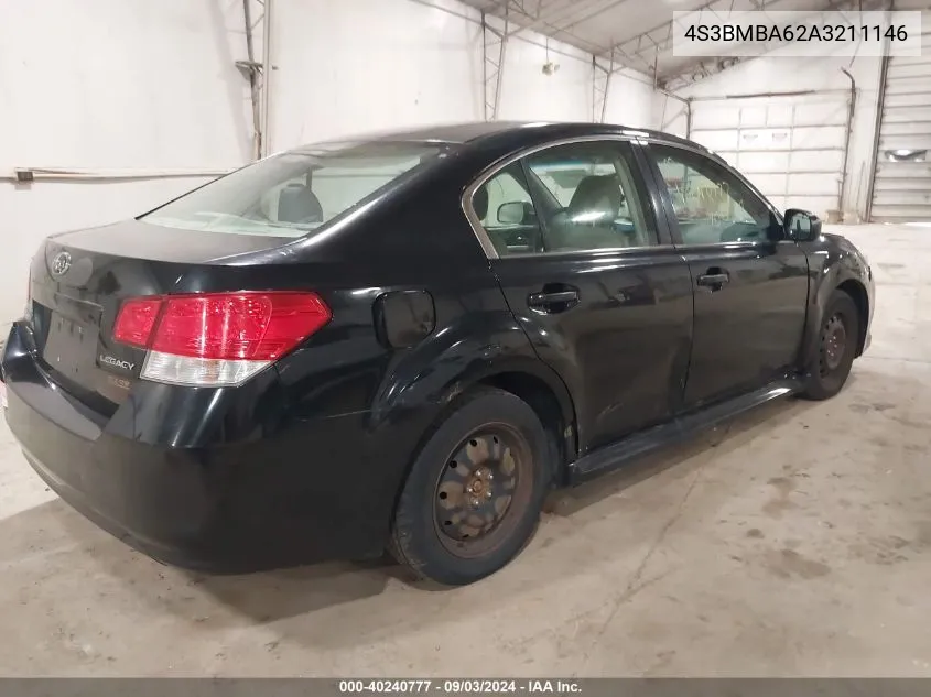 2010 Subaru Legacy 2.5I VIN: 4S3BMBA62A3211146 Lot: 40240777