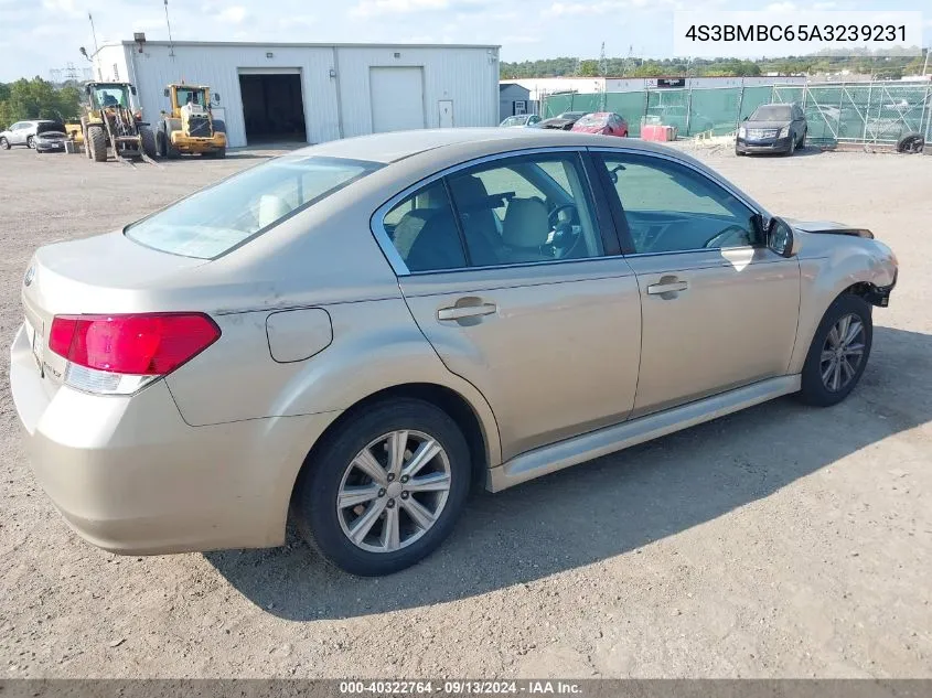 2010 Subaru Legacy 2.5I Premium VIN: 4S3BMBC65A3239231 Lot: 40322764