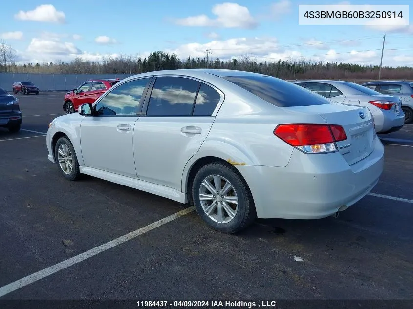 4S3BMGB60B3250914 2011 Subaru Legacy 2.5I Premium