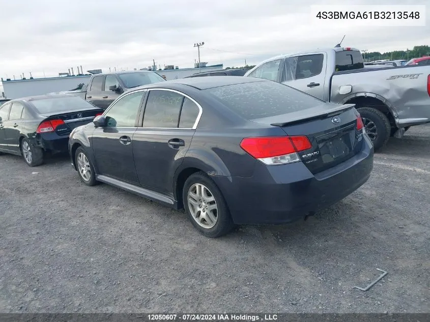 2011 Subaru Legacy VIN: 4S3BMGA61B3213548 Lot: 12050607