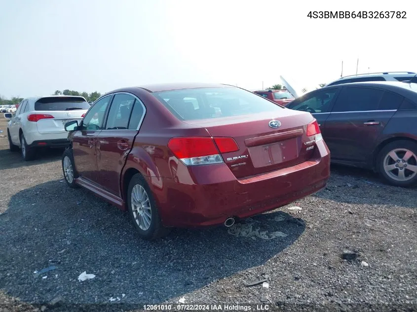 2011 Subaru Legacy 2.5I Premium VIN: 4S3BMBB64B3263782 Lot: 12051010