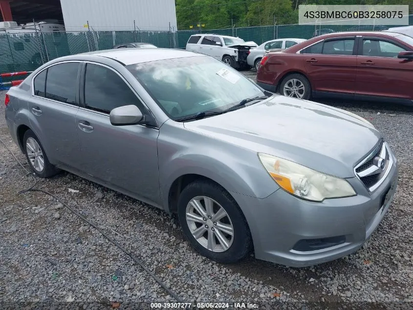 2011 Subaru Legacy 2.5I Premium VIN: 4S3BMBC60B3258075 Lot: 39307277