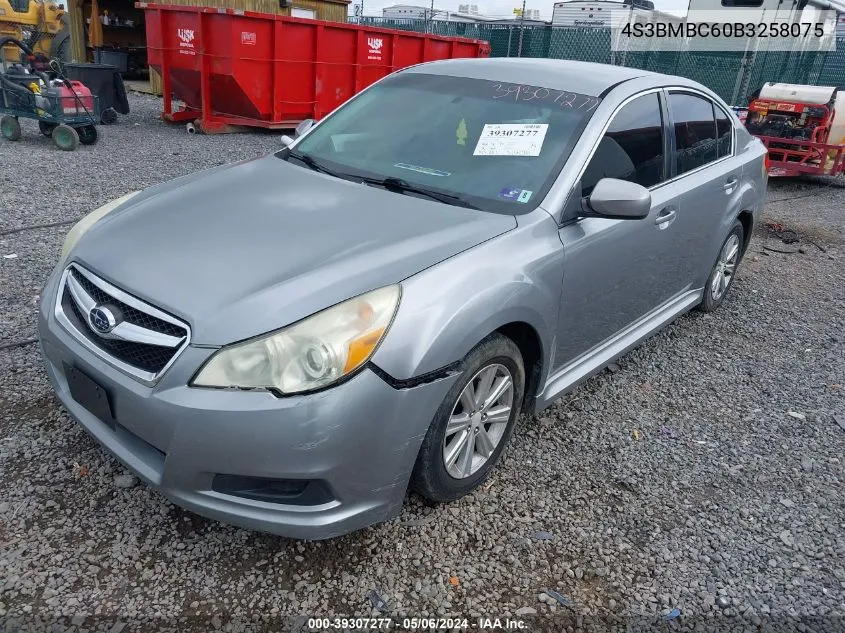 2011 Subaru Legacy 2.5I Premium VIN: 4S3BMBC60B3258075 Lot: 39307277