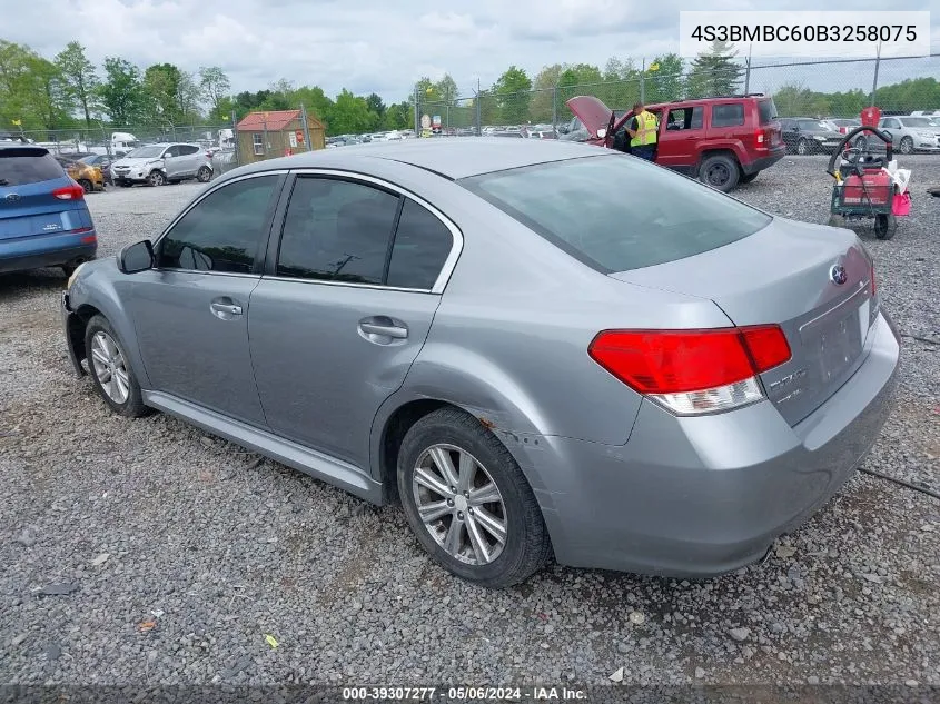 2011 Subaru Legacy 2.5I Premium VIN: 4S3BMBC60B3258075 Lot: 39307277