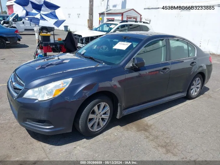 2011 Subaru Legacy 2.5I Premium VIN: 4S3BMBG66B3233885 Lot: 39398659