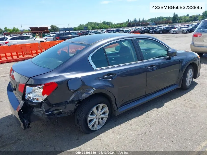 2011 Subaru Legacy 2.5I Premium VIN: 4S3BMBG66B3233885 Lot: 39398659