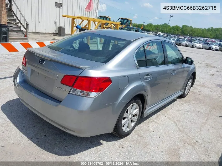 2011 Subaru Legacy 2.5I Premium VIN: 4S3BMCC66B3262718 Lot: 39408702