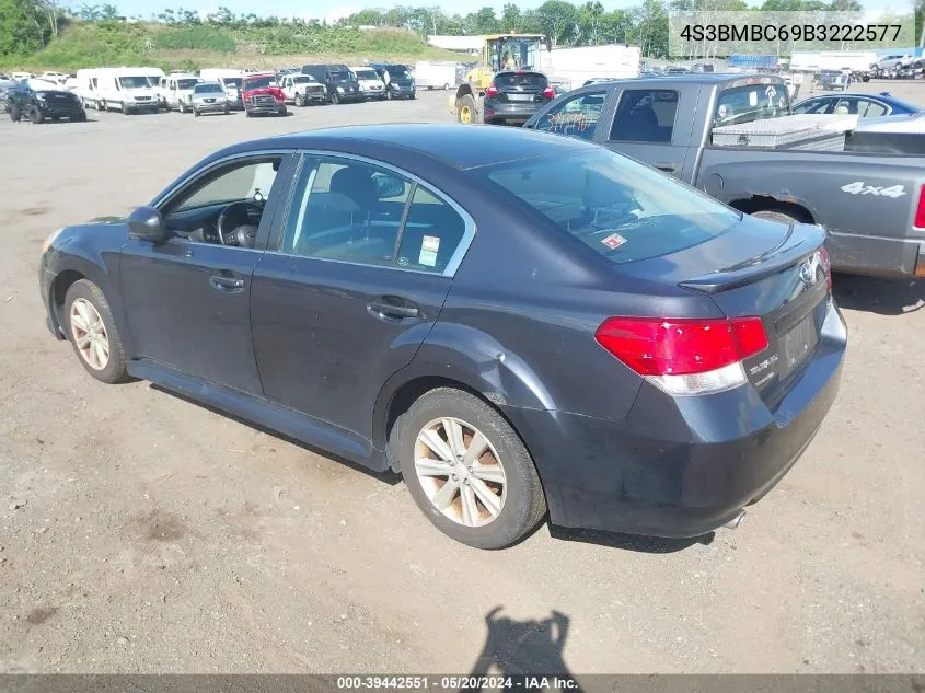 2011 Subaru Legacy 2.5I Premium VIN: 4S3BMBC69B3222577 Lot: 39442551