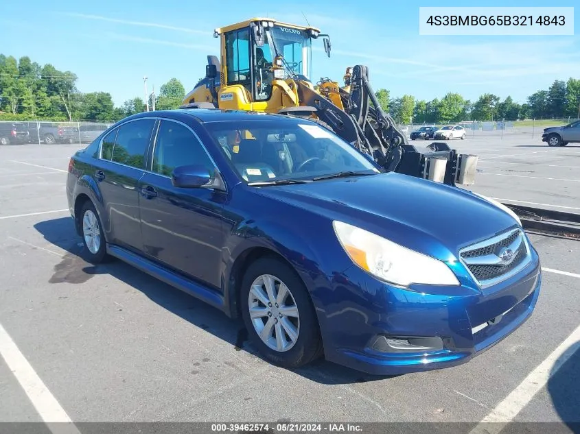 2011 Subaru Legacy 2.5I Premium VIN: 4S3BMBG65B3214843 Lot: 39462574