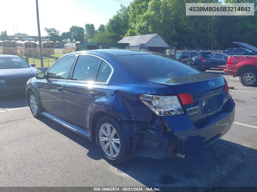 4S3BMBG65B3214843 2011 Subaru Legacy 2.5I Premium