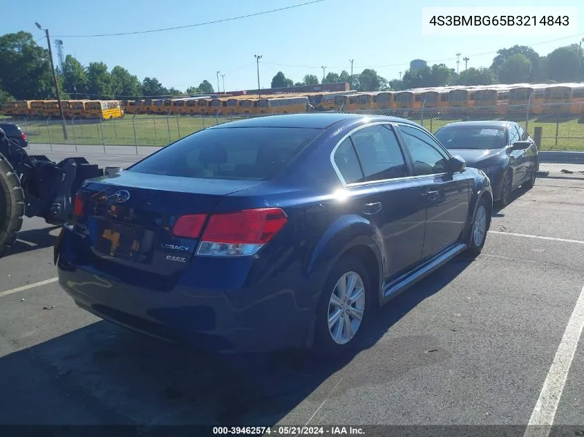 4S3BMBG65B3214843 2011 Subaru Legacy 2.5I Premium