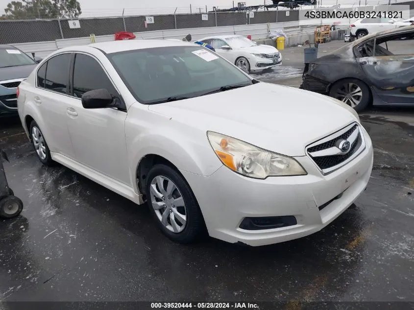 2011 Subaru Legacy 2.5I VIN: 4S3BMCA60B3241821 Lot: 39520444