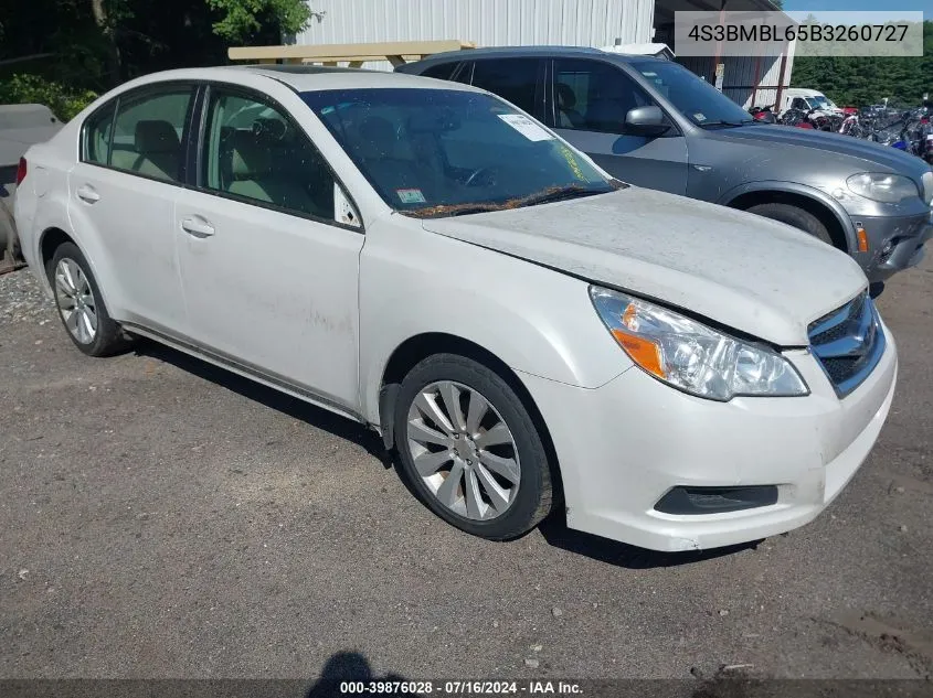 4S3BMBL65B3260727 2011 Subaru Legacy 2.5I Limited