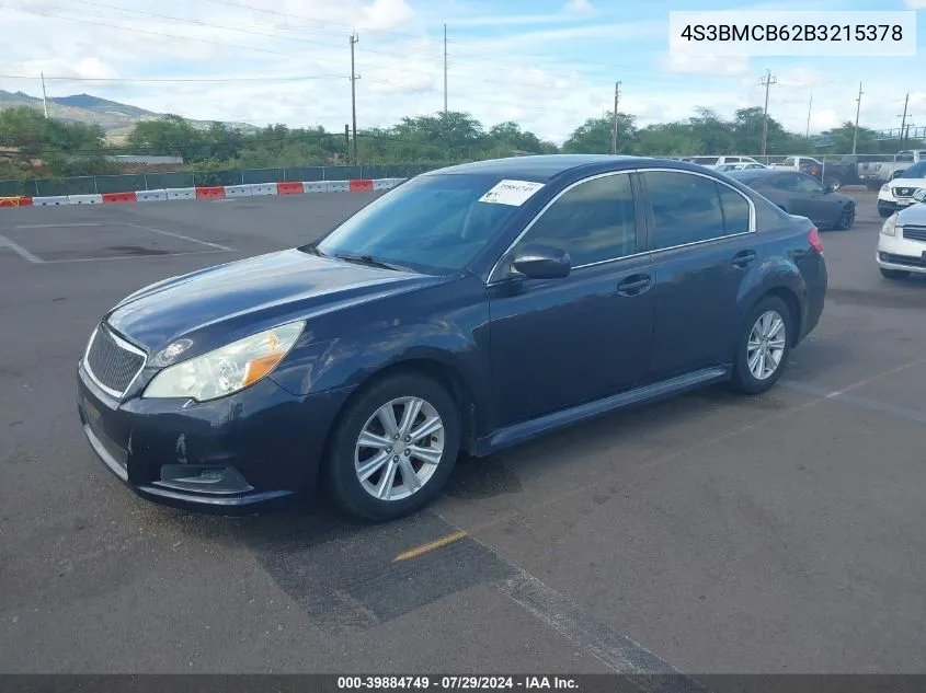 2011 Subaru Legacy 2.5I Premium VIN: 4S3BMCB62B3215378 Lot: 39884749