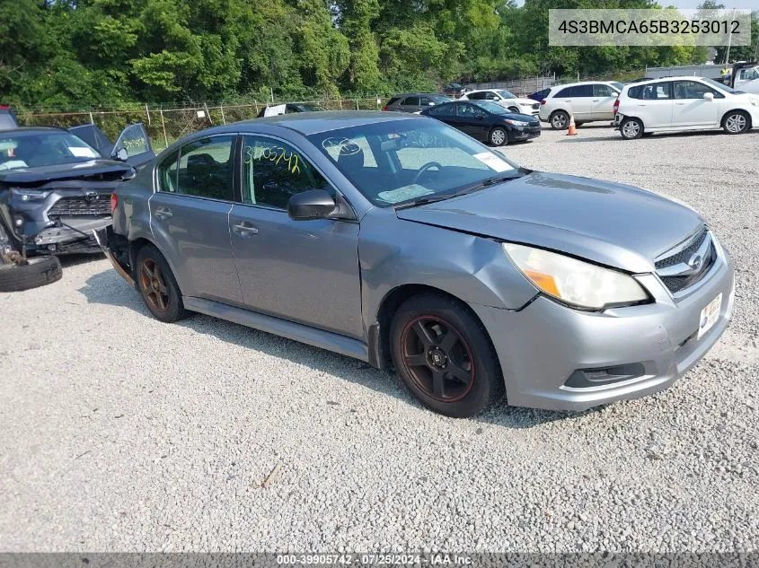 2011 Subaru Legacy 2.5I VIN: 4S3BMCA65B3253012 Lot: 39905742