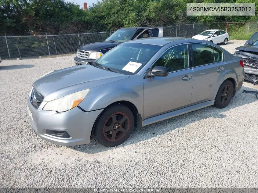 2011 Subaru Legacy 2.5I VIN: 4S3BMCA65B3253012 Lot: 39905742