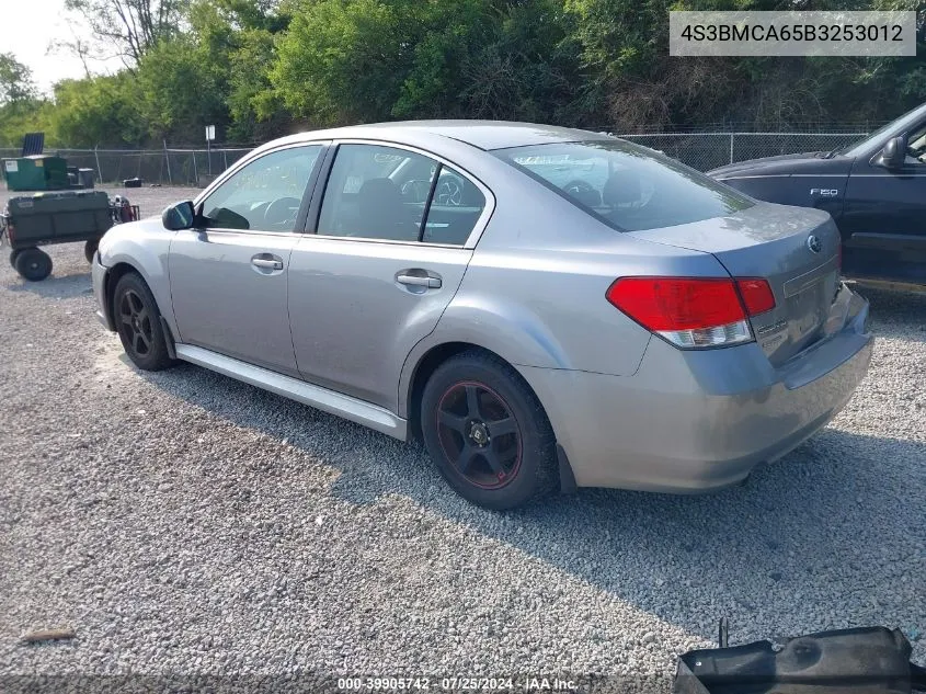 2011 Subaru Legacy 2.5I VIN: 4S3BMCA65B3253012 Lot: 39905742