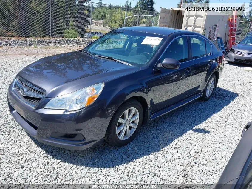 2011 Subaru Legacy 2.5I Premium VIN: 4S3BMBC63B3229993 Lot: 39916948