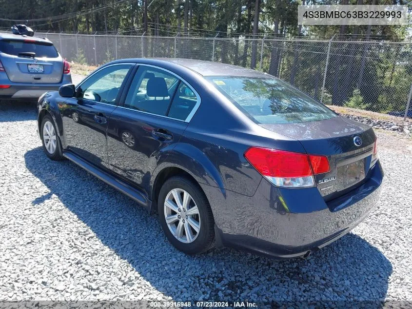 2011 Subaru Legacy 2.5I Premium VIN: 4S3BMBC63B3229993 Lot: 39916948