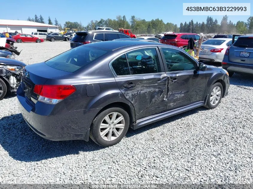 2011 Subaru Legacy 2.5I Premium VIN: 4S3BMBC63B3229993 Lot: 39916948