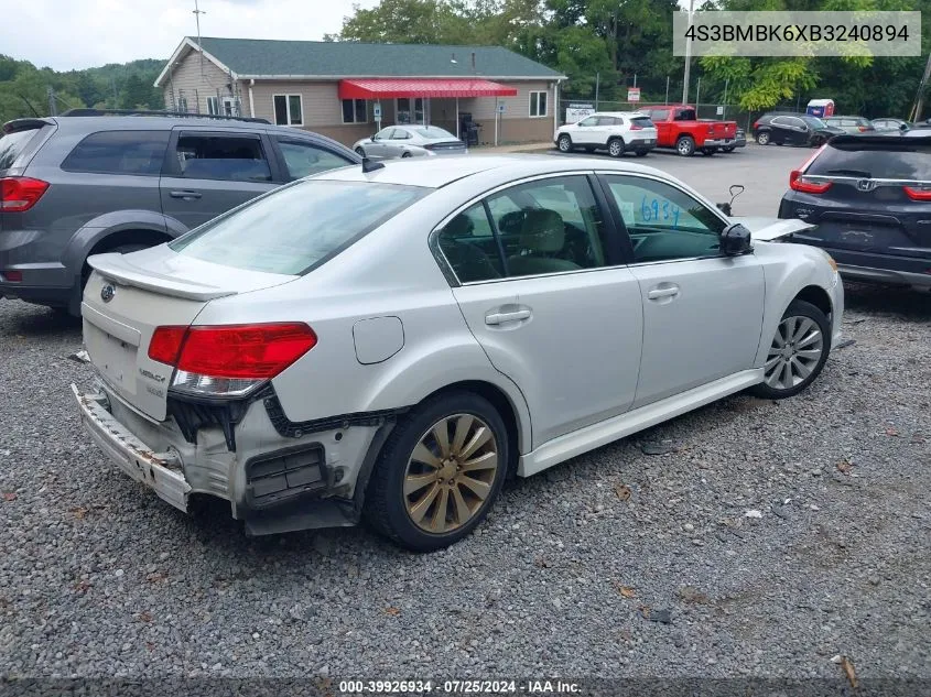 4S3BMBK6XB3240894 2011 Subaru Legacy 2.5I Limited