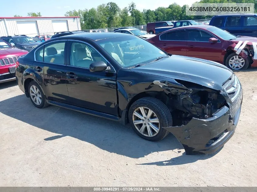 2011 Subaru Legacy 2.5I Premium VIN: 4S3BMBC60B3256181 Lot: 39945291