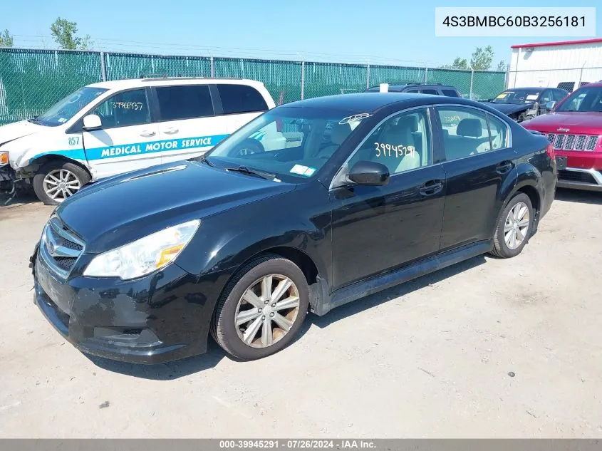 2011 Subaru Legacy 2.5I Premium VIN: 4S3BMBC60B3256181 Lot: 39945291