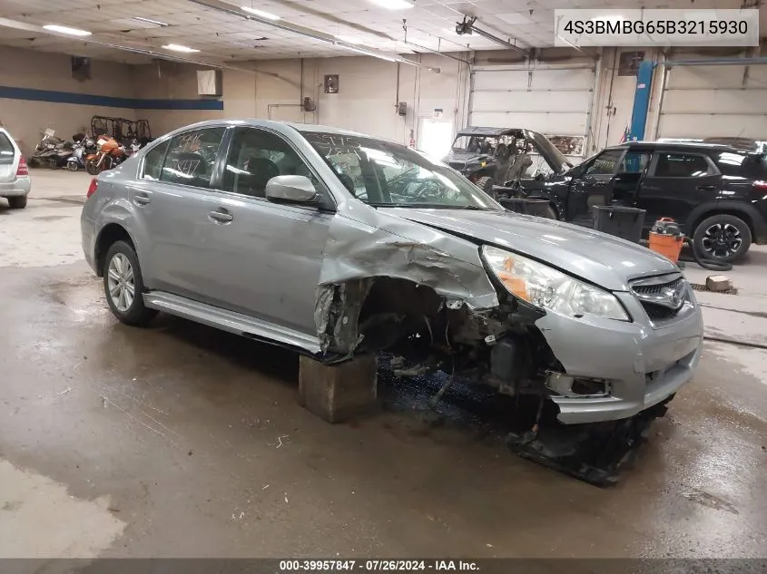 4S3BMBG65B3215930 2011 Subaru Legacy 2.5I Premium