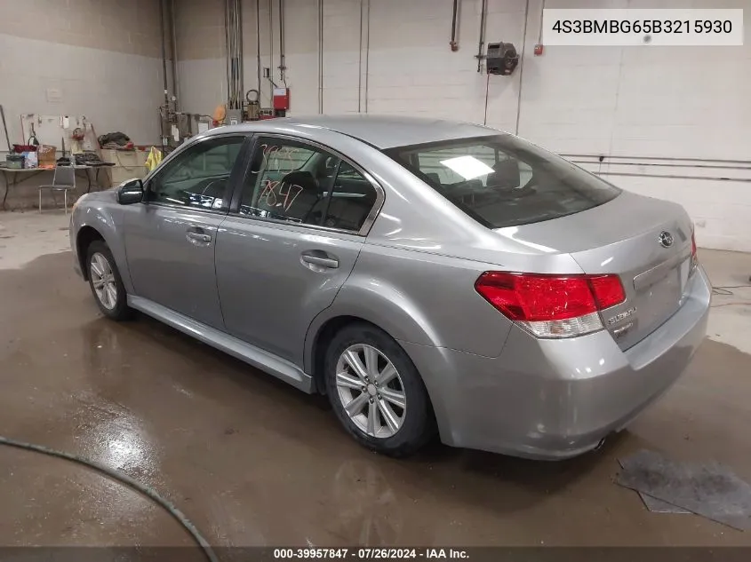 4S3BMBG65B3215930 2011 Subaru Legacy 2.5I Premium