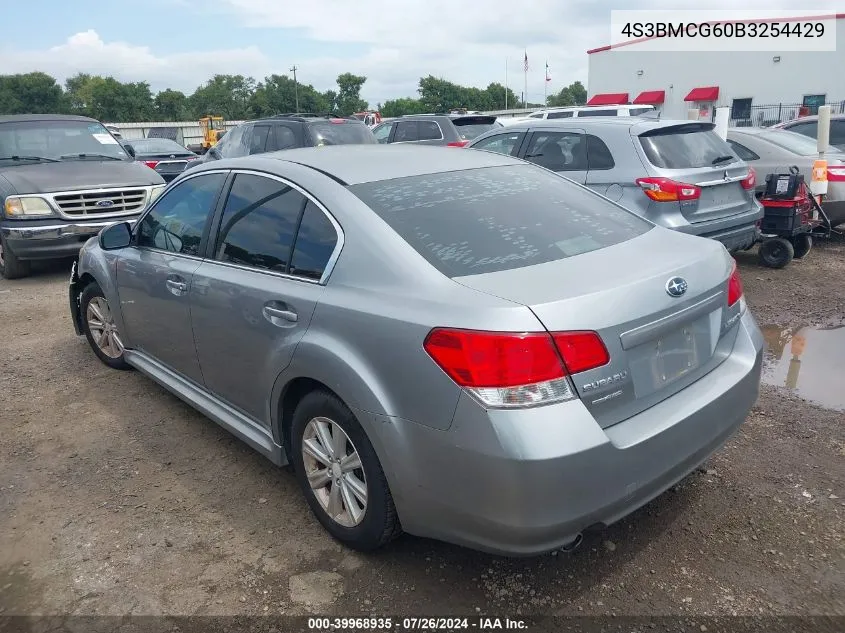 2011 Subaru Legacy 2.5I Premium VIN: 4S3BMCG60B3254429 Lot: 39968935