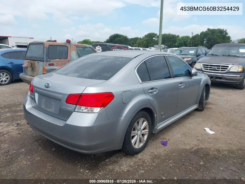 2011 Subaru Legacy 2.5I Premium VIN: 4S3BMCG60B3254429 Lot: 39968935