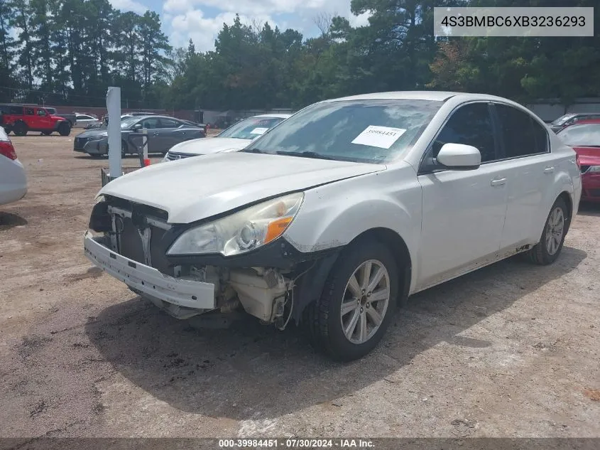 2011 Subaru Legacy 2.5I Premium VIN: 4S3BMBC6XB3236293 Lot: 39984451