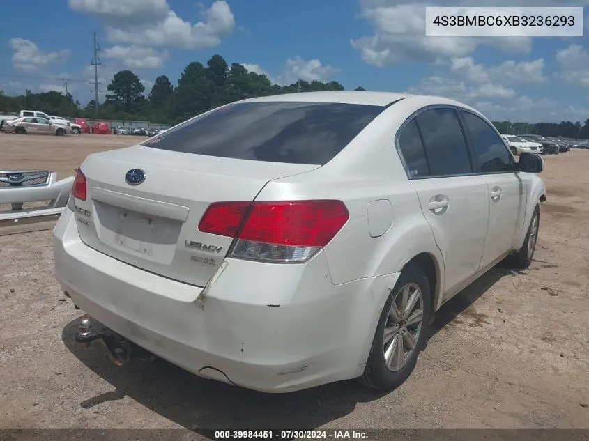 2011 Subaru Legacy 2.5I Premium VIN: 4S3BMBC6XB3236293 Lot: 39984451