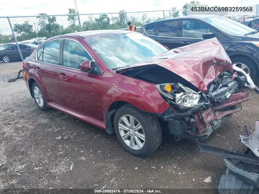 2011 Subaru Legacy 2.5I Premium VIN: 4S3BMCC69B3259568 Lot: 39985476