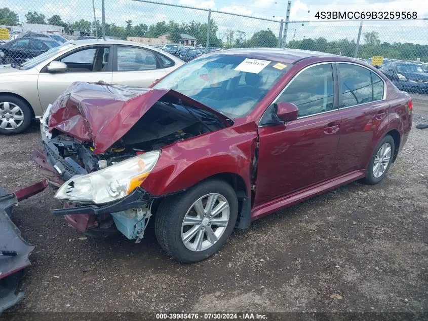 2011 Subaru Legacy 2.5I Premium VIN: 4S3BMCC69B3259568 Lot: 39985476